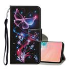 For Samsung Galaxy S10e Colored Drawing Pattern Horizontal Flip Leather Case with Holder & Card Slots & Wallet & Lanyard(Fluorescent Butterfly) - 1