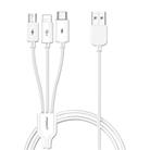 PISEN 1.2m 3A 3 in 1 USB to 8 Pin + Type-C + Micro USB Data Cable - 1