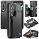 For Samsung Galaxy Z Fold4 5G CaseMe C22 PC+TPU Business Style RFID Anti-theft Leather Phone Case(Black) - 1