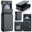 For Samsung Galaxy Z Flip5 CaseMe C22 PC+TPU Business Style RFID Anti-theft Leather Phone Case(Black) - 1