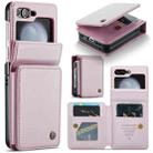 For Samsung Galaxy Z Flip5 CaseMe C22 PC+TPU Business Style RFID Anti-theft Leather Phone Case(Pink) - 1