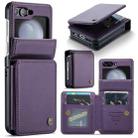 For Samsung Galaxy Z Flip5 CaseMe C22 PC+TPU Business Style RFID Anti-theft Leather Phone Case(Purple) - 1