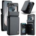 For Samsung Galaxy Z Flip6 5G CaseMe C22 PC+TPU Business Style RFID Anti-theft Leather Phone Case(Black) - 1