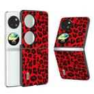 For Huawei P60 Pocket ABEEL Black Edge Leopard Phone Case(Red Leopard) - 1