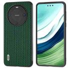 For Huawei Mate 60 Pro ABEEL Genuine Leather Luxury Black Edge Phone Case(Night Green) - 1