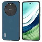 For Huawei Mate 60 Pro ABEEL Genuine Leather Silky Soft Black Edge Phone Case(Blue) - 1