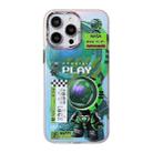 For iPhone 14 Pro Max Fluorescent Laser Astronaut Phone Case(Green) - 1