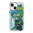 For iPhone 14 Fluorescent Laser Astronaut Phone Case(Green) - 1