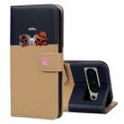 For Google Pixel 8 Pro Cute Pet Series Color Block Buckle Leather Phone Case(Khaki) - 1