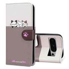 For Google Pixel 8 Pro Cute Pet Series Color Block Buckle Leather Phone Case(Pale Mauve) - 1