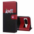 For Google Pixel 8 Cute Pet Series Color Block Buckle Leather Phone Case(Black) - 1