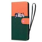 For Google Pixel 7a Cute Pet Series Color Block Buckle Leather Phone Case(Dark Green) - 2