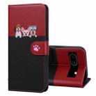 For Google Pixel 7a Cute Pet Series Color Block Buckle Leather Phone Case(Black) - 1