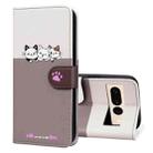 For Google Pixel 7 Pro Cute Pet Series Color Block Buckle Leather Phone Case(Pale Mauve) - 1
