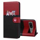 For Google Pixel 7 Cute Pet Series Color Block Buckle Leather Phone Case(Black) - 1