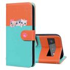For Google Pixel 6 Pro Cute Pet Series Color Block Buckle Leather Phone Case(Sky Blue) - 1
