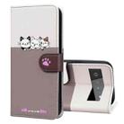 For Google Pixel 6 Pro Cute Pet Series Color Block Buckle Leather Phone Case(Pale Mauve) - 1