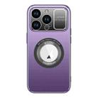 For iPhone 15 Pro Large Window MagSafe Skin Feel PC Phone Case(Purple) - 1