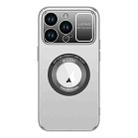 For iPhone 14 Pro Max Large Window MagSafe Skin Feel PC Phone Case(Silver Gray) - 1