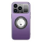 For iPhone 13 Pro Max Large Window MagSafe Skin Feel PC Phone Case(Purple) - 1