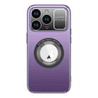 For iPhone 11 Pro Max Large Window MagSafe Skin Feel PC Phone Case(Purple) - 1