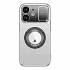 For iPhone 11 Large Window MagSafe Skin Feel PC Phone Case(Silver Gray) - 1