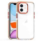 For iPhone 11 Two-color TPU Transparent PC Phone Case(Orange) - 1