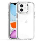 For iPhone 11 Two-color TPU Transparent PC Phone Case(White) - 1