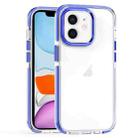 For iPhone 11 Two-color TPU Transparent PC Phone Case(Blue) - 1