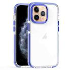 For iPhone 11 Pro Max Two-color TPU Transparent PC Phone Case(Blue) - 1