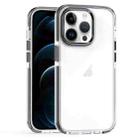 For iPhone 12 Pro Max Two-color TPU Transparent PC Phone Case(Black) - 1