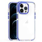 For iPhone 12 Pro Max Two-color TPU Transparent PC Phone Case(Blue) - 1