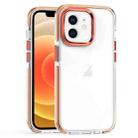 For iPhone 12 / 12 Pro Two-color TPU Transparent PC Phone Case(Orange) - 1