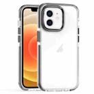 For iPhone 12 / 12 Pro Two-color TPU Transparent PC Phone Case(Black) - 1