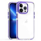 For iPhone 13 Pro Two-color TPU Transparent PC Phone Case(Purple) - 1