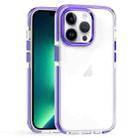 For iPhone 13 Pro Max Two-color TPU Transparent PC Phone Case(Purple) - 1