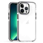 For iPhone 13 Pro Max Two-color TPU Transparent PC Phone Case(Black) - 1