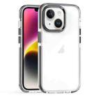 For iPhone 14 Two-color TPU Transparent PC Phone Case(Black) - 1