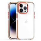 For iPhone 14 Pro Two-color TPU Transparent PC Phone Case(Orange) - 1