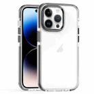 For iPhone 14 Pro Two-color TPU Transparent PC Phone Case(Black) - 1