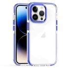 For iPhone 14 Pro Max Two-color TPU Transparent PC Phone Case(Blue) - 1