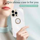 For iPhone 16 Pro Max XINLI Straight Edge 6D Electroplate TPU Phone Case with Ring Holder(White) - 2