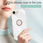 For iPhone 16e XINLI Straight Edge 6D Electroplate TPU Phone Case with Ring Holder(Hawthorn Red) - 2