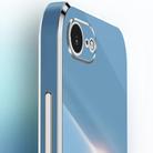 For iPhone 16e XINLI Straight Edge 6D Electroplate TPU Phone Case with Ring Holder(Hawthorn Red) - 3