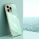 For iPhone 15 Pro Max XINLI Straight Edge 6D Electroplate TPU Phone Case(Mint Green) - 1