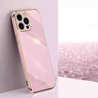 For iPhone 15 Pro XINLI Straight Edge 6D Electroplate TPU Phone Case(Cherry Purple) - 1