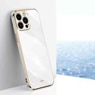 For iPhone 15 Pro XINLI Straight Edge 6D Electroplate TPU Phone Case(White) - 1