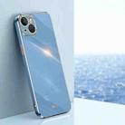 For iPhone 15 XINLI Straight Edge 6D Electroplate TPU Phone Case(Celestial Blue) - 1
