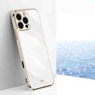 For iPhone 16 Pro Max XINLI Straight Edge 6D Electroplate TPU Phone Case(White) - 1