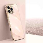 For iPhone 16 Pro Max XINLI Straight Edge 6D Electroplate TPU Phone Case(Pink) - 1